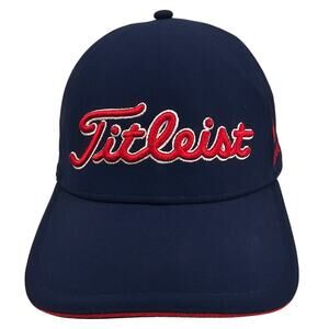 Titleist Pro V1 PGA Tour Performance Flex Fit Golf Hat Blue Red Embroidered L/XL